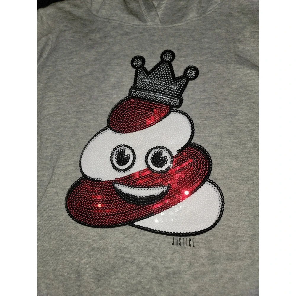 Justice holiday Christmas poop emoji sweatshirt hoodie‎ size 10 girls